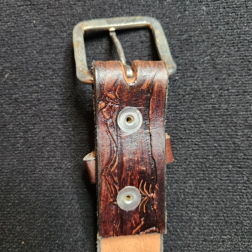 Brown Leather Handmade Belt - Picture 4 of 6